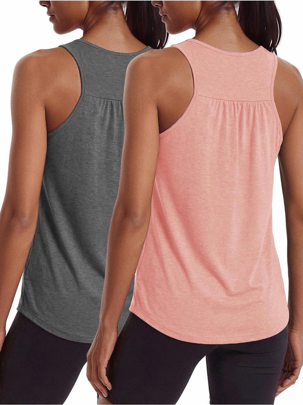 Women’s Racerback Tank Top set - Pink and Charcoal